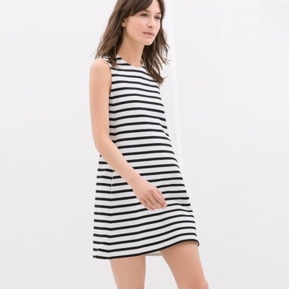 Zara Knit Striped Pocket Dress
